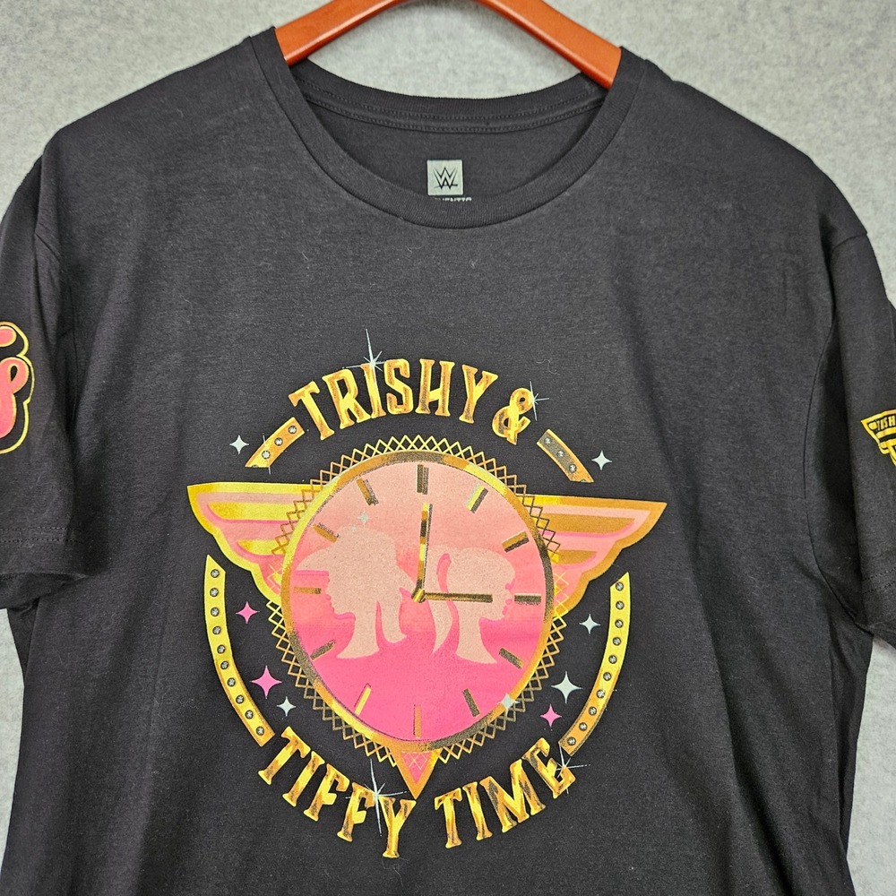 WWE Authentic Trish Stratus Tiffany Stratton Trishy Tiffy Time Black Tee Mens L